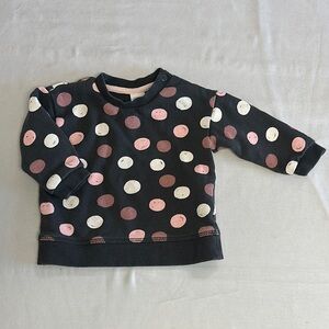 H&M Black and Pink Polka Dot Hoodie Sweatshirt